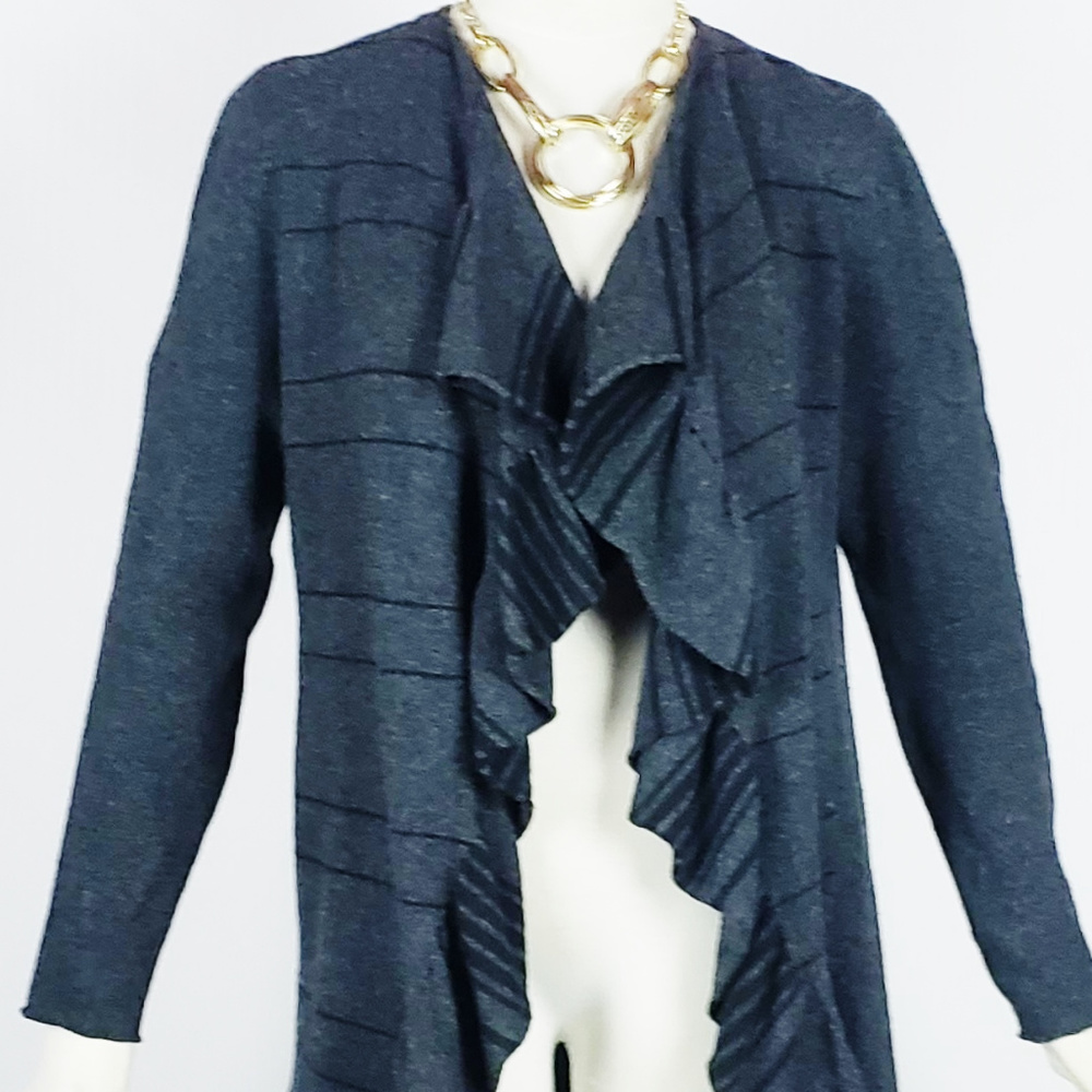 EILEEN FISHER Langlook Long Open Cardigan Ruffled